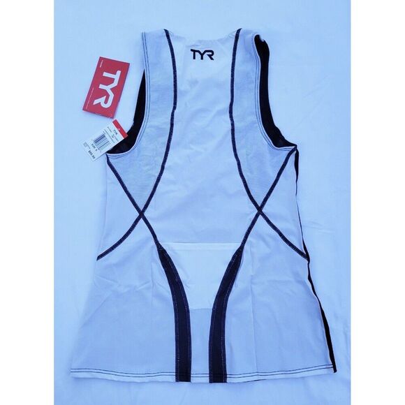 TYR Triathlon Women's Black White Singlet Tank SCFX6A Tri Competitor Size S - Picture 8 of 11